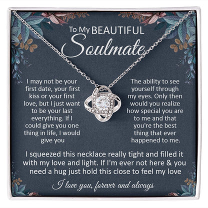 Couples Gifts, To My Dear Wife Necklace Gifts From Husband, Wedding Anniversary Jewelry For Wife From Husband, Wife Birthday From Husband, Necklace Custom Name Message Card and Gift Box Styles on Birthday, Christmas, Wedding, Anniversary\ Love knot Thang