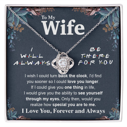 To My Wife Necklace To My Future Wife Necklace Gifts, Promise Necklace For Her, Fiance Gifts For Her, Anniversary Necklace Gifts For Soulmate From Husband With Message Card Box LED, Soulmate Necklace For Women, To My Wife Necklace Love knot Thang