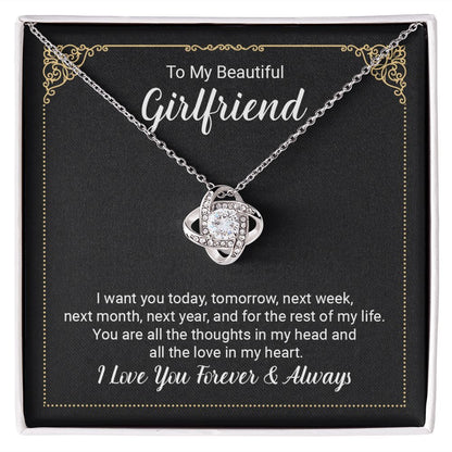 to My Future Wife Necklace, to my Wife, Necklaces For Wife From Husband With, Meaningful Necklace Message Card and Gift Box Styles on Birthday, Christmas, Anniversary  Love knot Thang