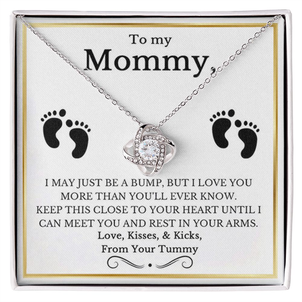 Gift for New Mom, Baby Feet Heart Necklace Baby Gift Set, To My Mommy, Necklaces For Women, Gifts for Mom, Baby Shower Gifts, Mommy to be Gifts, Pregnancy Gifts for First Time Moms, Mothers Day Gifts for New Mothers, Mother's Day Gi LOVE KNOT