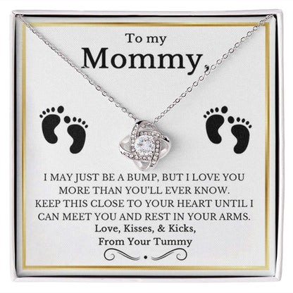 Gift for New Mom, Baby Feet Heart Necklace Baby Gift Set, To My Mommy, Necklaces For Women, Gifts for Mom, Baby Shower Gifts, Mommy to be Gifts, Pregnancy Gifts for First Time Moms, Mothers Day Gifts for New Mothers, Mother's Day Gi LOVE KNOT