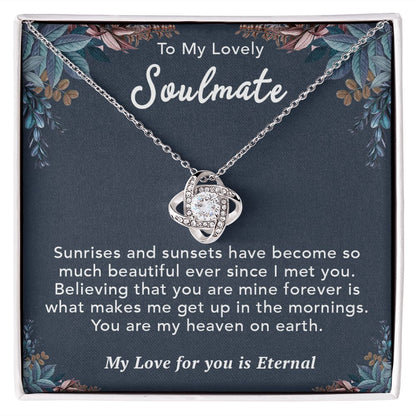 To My Lovely Wife Necklace Gift From Husband To My Badass Wife Pendant Birthday Jewelry with Message Card and Gift Box. Gift for Wife. Necklace Gift Set for Wife Necklace Gifts Box Gift Box Styles Love knot Thang