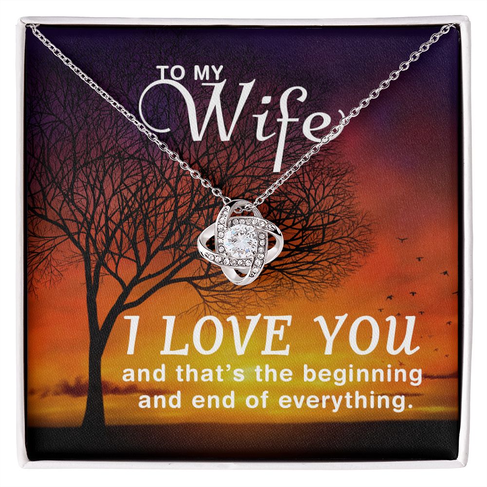 Birthday For Wife, Love Necklace Gifts For Wife From Husband, To My Soulmate Necklace For Women, To My Wife Necklace Wedding Anniversary, Love Knot Meaningful Necklace Message Card and Gift Box Styles on Birthday, Christmas, Anniversary Love knot Thang