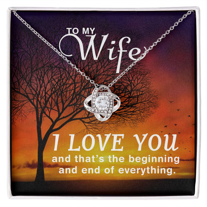 Birthday For Wife, Love Necklace Gifts For Wife From Husband, To My Soulmate Necklace For Women, To My Wife Necklace Wedding Anniversary, Love Knot Meaningful Necklace Message Card and Gift Box Styles on Birthday, Christmas, Anniversary Love knot Thang