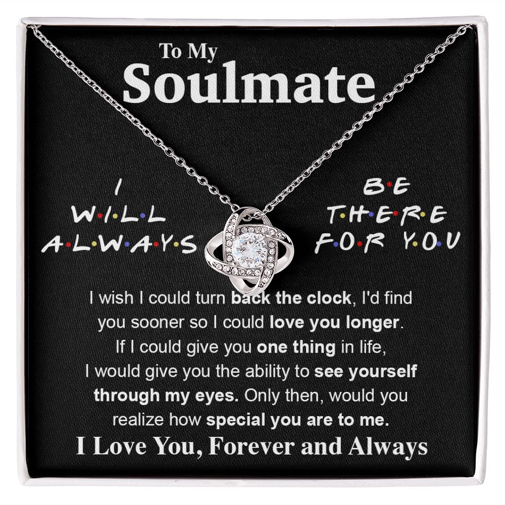 To My Soulmate Necklace To My Future Wife Necklace Gifts, Promise Necklace For Her, Fiance Gifts For Her, Valentine Gifts For Soulmate From Husband With Message Card Box LED, Soulmate Necklace For Women, To My Wife Necklace Love knot Thang