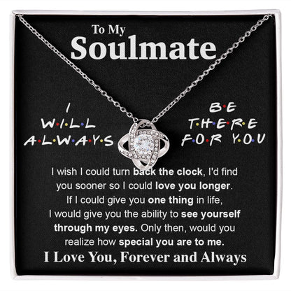 To My Soulmate Necklace To My Future Wife Necklace Gifts, Promise Necklace For Her, Fiance Gifts For Her, Valentine Gifts For Soulmate From Husband With Message Card Box LED, Soulmate Necklace For Women, To My Wife Necklace Love knot Thang