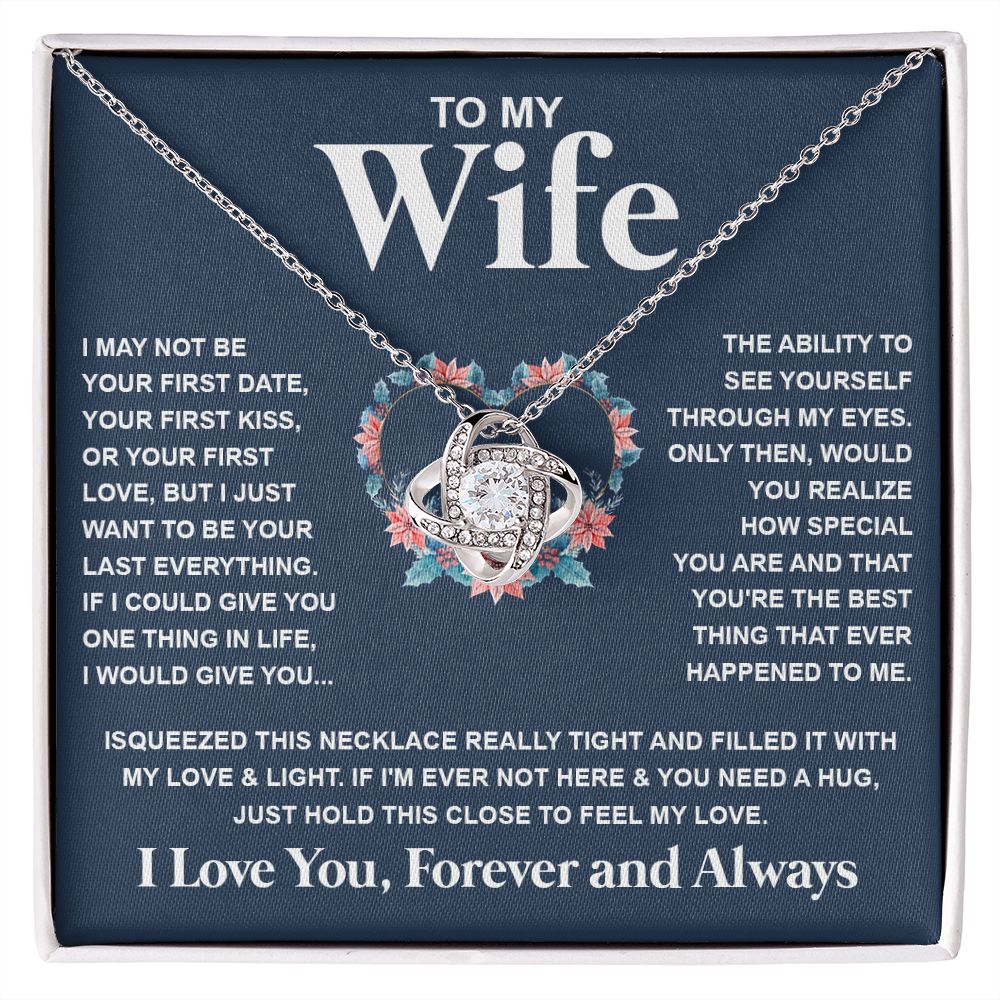 Couples Gifts Necklace To My Soulmate Necklace Birthday Christmas Jewelry Romantic Gift For My Wife Pendant Jewelry with Message Card and Box Necklaces for Women Valentines Day Happy Anniversary Wedding Present Love knot Thang