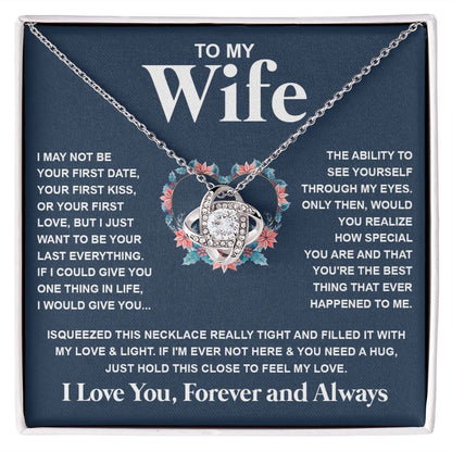 Couples Gifts Necklace To My Soulmate Necklace Birthday Christmas Jewelry Romantic Gift For My Wife Pendant Jewelry with Message Card and Box Necklaces for Women Valentines Day Happy Anniversary Wedding Present Love knot Thang