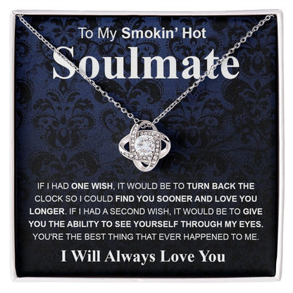 Gifts For Soulmate Birthday Gifts From Husband Necklace Valentines Day, Necklace for Future Soulmate, Wedding Valentine Jewelry for Wife Necklace Gifts from Husband - Soulmate Gift Necklace with Message Card and Gift Box Love knot Thang