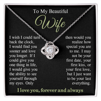 To My Beautiful Soulmate Necklace Gift for Her, Wife Gifts From Husband, Anniversary Gifts For Wife From Husband To My Soulmate Necklace Message Card and Necklace Gift Box Gift Box Styles on Birthday, Wedding, Anniversary, Valentine Love knot Thang