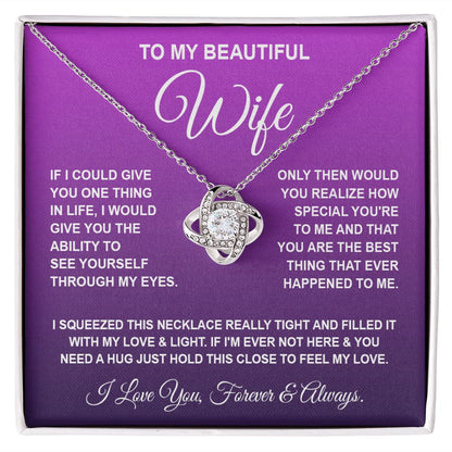 Soulmate Necklace Gifts From Husband, For Wife From Husband, Soulmate Gifts From Husband, Necklaces For Wife From Husband To My Wife Necklace Message Card and Necklace Gift Box Gift Box Styles on Birthday, Wedding, Anniversary, Valentine Love knot Thang