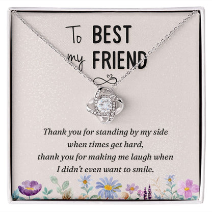 To My Best Friend On Her Wedding Day Necklace, Soul Sisters Necklace, BFF Necklace, Best Friend Gift Jewelry, Long Distance, Friends, Meaningful Necklace Message Card and Gift Box Styles on Birthday, Christmas, Anniversary  Love knot Thang