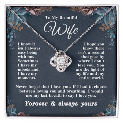 Valentine Gifts for Wife Necklace from Husband, Gifts for Wife from Husband, Birthday Gifts for Her Gifts Soulmate Message Card and Necklace Gift Box Gift Box Styles on Birthday, Wedding, Anniversary, Valentine Love knot Thang
