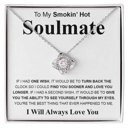Gifts For Soulmate Birthday Gifts From Husband Necklace Valentines Day, Necklace for Future Soulmate, Wedding Anniversary Jewelry for Wife Necklace Gifts from Husband - Soulmate Gift Necklace with Message Card and Gift Box Love knot Thang