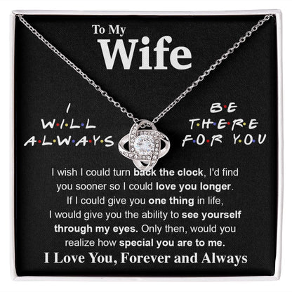To My Wife Necklace To My Future Wife Necklace Gifts, Promise Necklace For Her, Fiance Gifts For Her, Valentine Gifts For Soulmate From Husband With Message Card Box LED, Soulmate Necklace For Women, To My Wife Necklace Love knot Thang