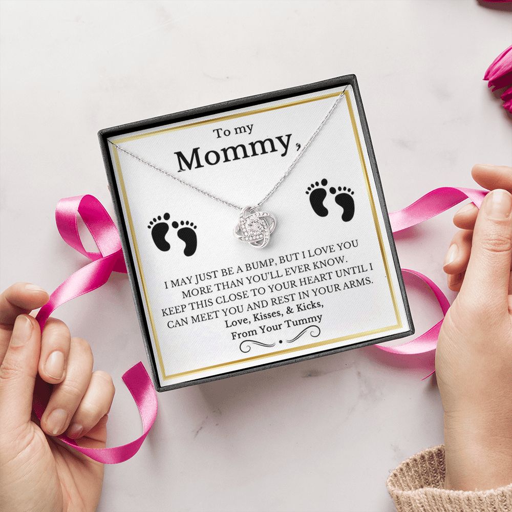 Gift for New Mom, Baby Feet Heart Necklace Baby Gift Set, To My Mommy, Necklaces For Women, Gifts for Mom, Baby Shower Gifts, Mommy to be Gifts, Pregnancy Gifts for First Time Moms, Mothers Day Gifts for New Mothers, Mother's Day Gi LOVE KNOT