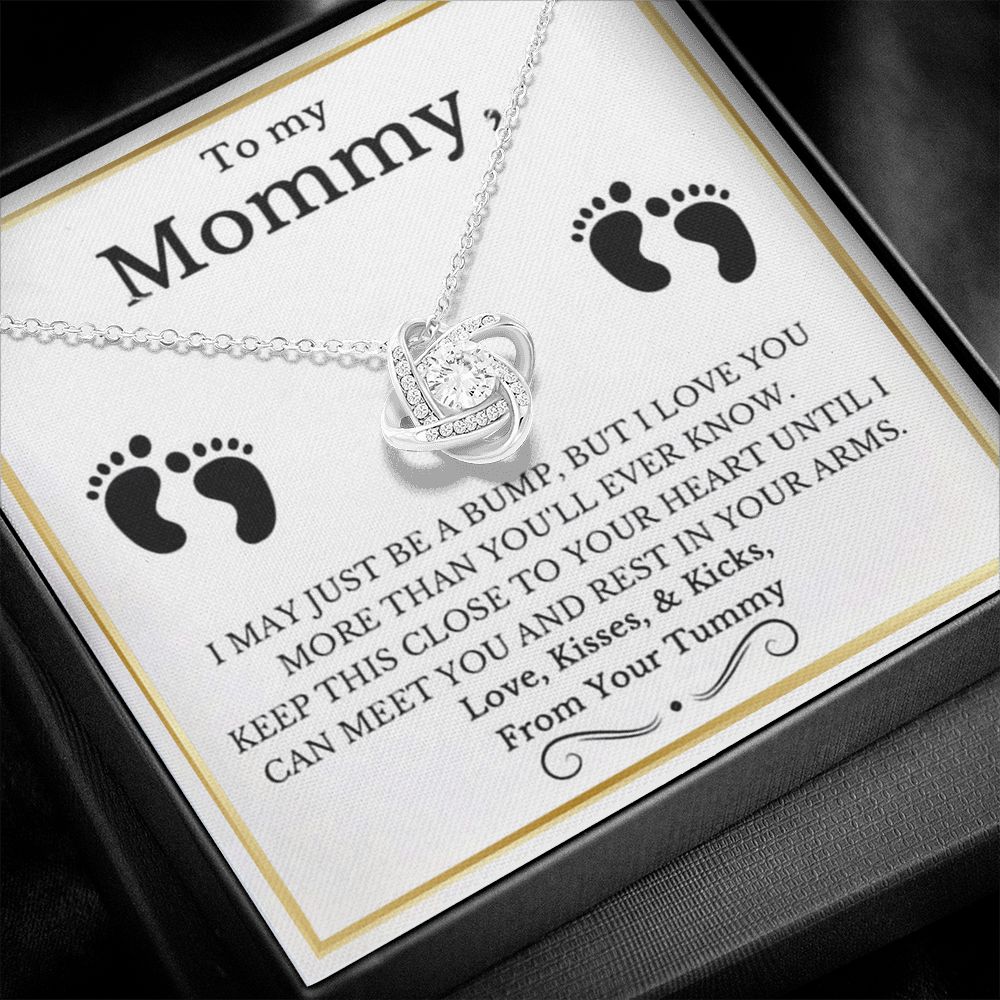 Gift for New Mom, Baby Feet Heart Necklace Baby Gift Set, To My Mommy, Necklaces For Women, Gifts for Mom, Baby Shower Gifts, Mommy to be Gifts, Pregnancy Gifts for First Time Moms, Mothers Day Gifts for New Mothers, Mother's Day Gi LOVE KNOT