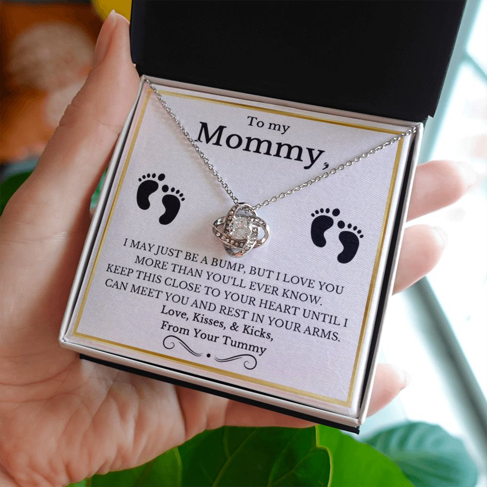 Gift for New Mom, Baby Feet Heart Necklace Baby Gift Set, To My Mommy, Necklaces For Women, Gifts for Mom, Baby Shower Gifts, Mommy to be Gifts, Pregnancy Gifts for First Time Moms, Mothers Day Gifts for New Mothers, Mother's Day Gi LOVE KNOT