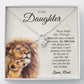 To My Daughter Gifts From Lion Dad, Father Daughter Gift, Daughter Necklace From Dad, Dad And Daughter, Necklace Gifts From Dad To Daughters, Lion Daughter Necklace, Necklace Message Card and Gift Box Styles on Birthday, Christmas, Valentine LOVE KNOT