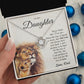 To My Daughter Gifts From Lion Dad, Father Daughter Gift, Daughter Necklace From Dad, Dad And Daughter, Necklace Gifts From Dad To Daughters, Lion Daughter Necklace, Necklace Message Card and Gift Box Styles on Birthday, Christmas, Valentine LOVE KNOT