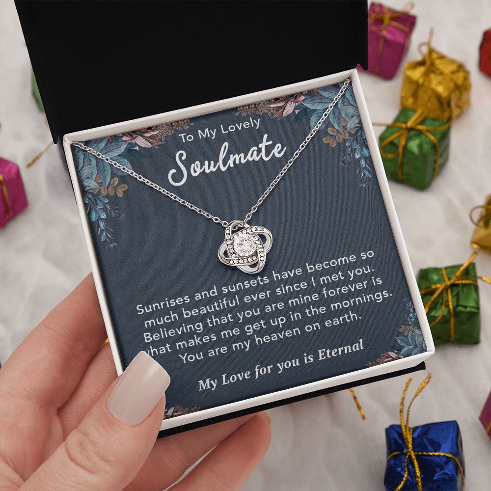 To My Lovely Wife Necklace Gift From Husband To My Badass Wife Pendant Birthday Jewelry with Message Card and Gift Box. Gift for Wife. Necklace Gift Set for Wife Necklace Gifts Box Gift Box Styles Love knot Thang