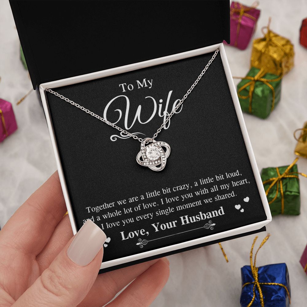 Valentine To My Soulmate Necklace Gifts for Wife from Husband, Wife Anniversary Gifts, Gift for Soulmate Necklace Message Card and Necklace Gift Box Gift Box Styles on Birthday, Wedding, Anniversary, Valentine Love knot Thang