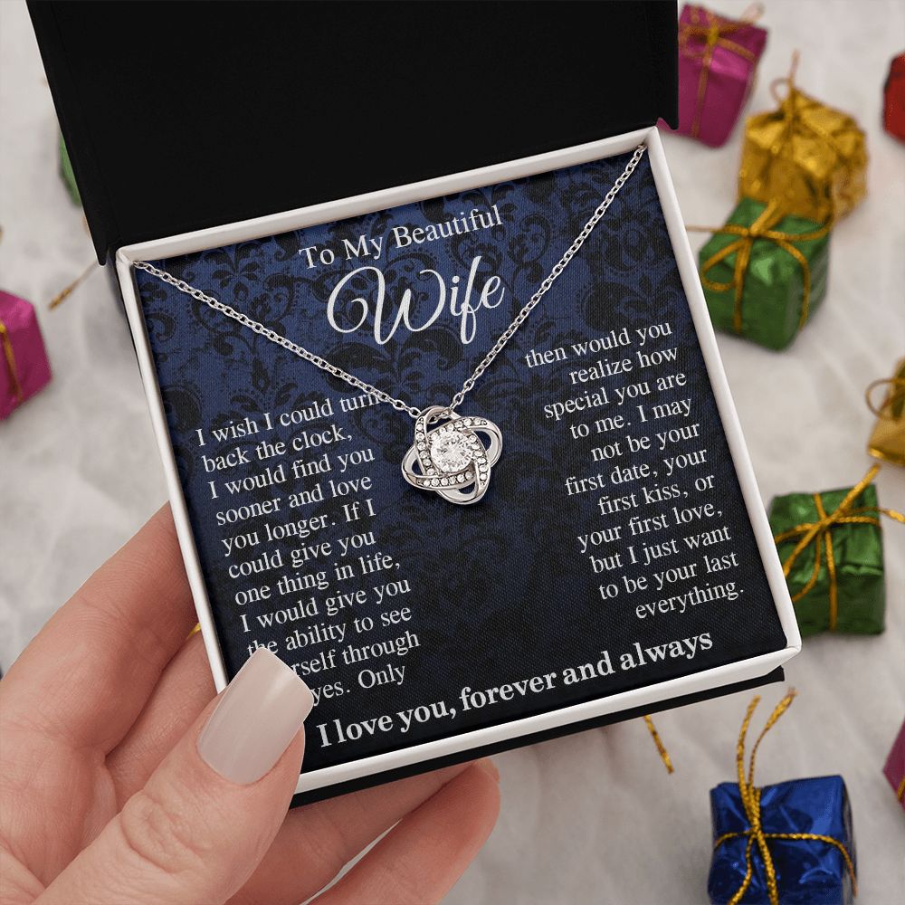 To My Beautiful Soulmate Necklace Gift For Her, Wife Gifts From Husband, Valentine Gifts For Wife From Husband To My Soulmate Necklace Message Card and Necklace Gift Box Gift Box Styles on Birthday, Wedding, Anniversary, Valentine Love knot Thang