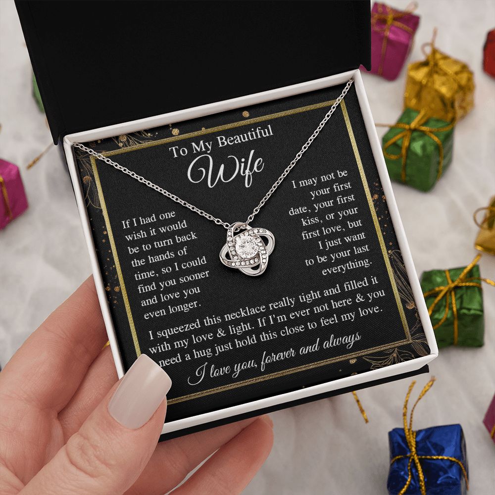 Wife Necklace Gift for Her, Soulmate Jewelry, Necklace for Future Wife, Valentine Jewelry for Wife Necklace Gifts from Husband - Soulmate Gift Necklace with Message Card and Gifts Box Love knot Thang