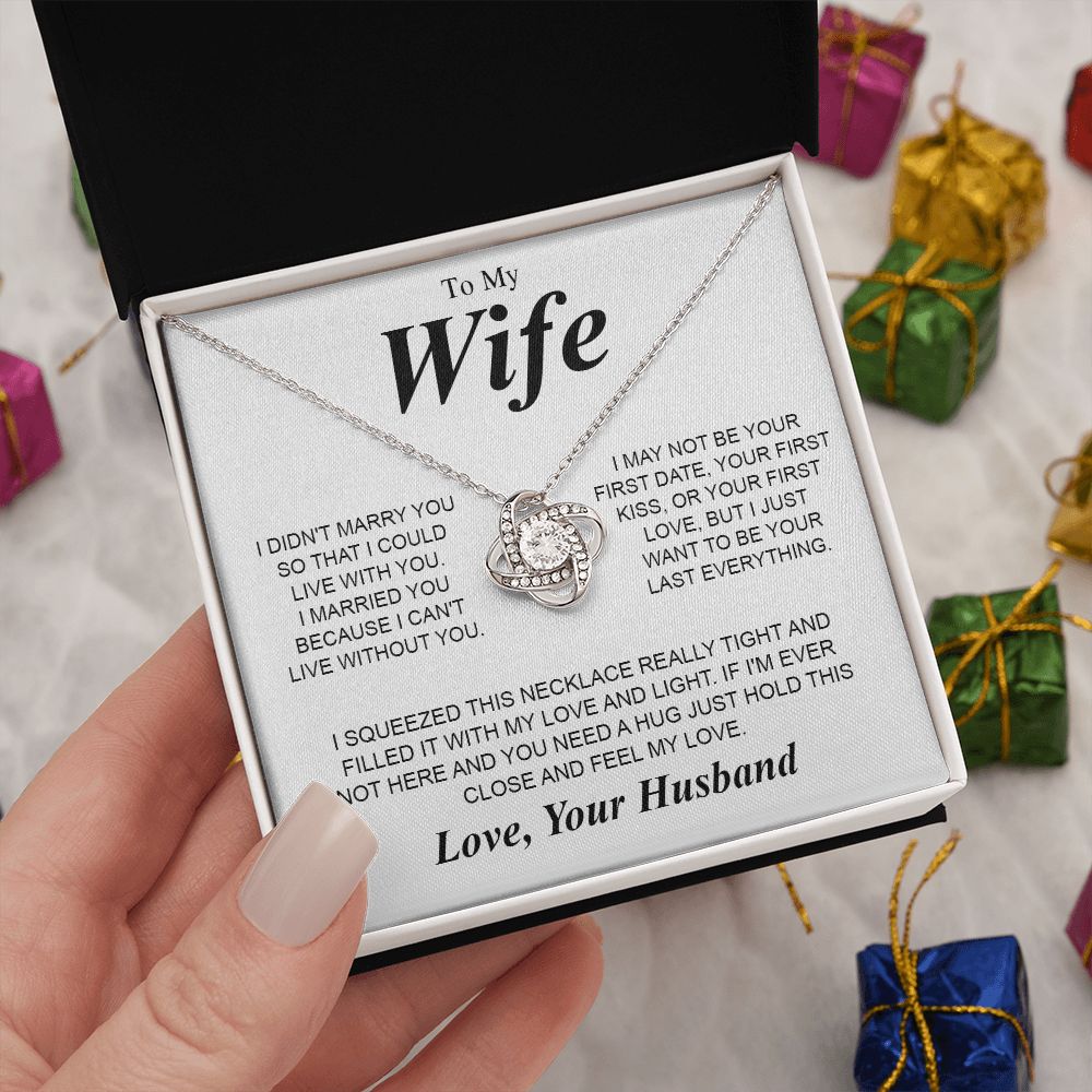 To My Beautiful Soulmate Necklace Gifts for Wife from Husband, Soulmate Valentine Gifts, Gift for Soulmate Necklace Message Card and Necklace Gift Box Gift Box Styles on Birthday, Wedding, Anniversary, Valentine Love knot Thang