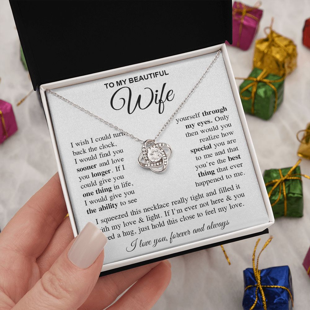 To My Soulmate Necklace Gift for Her, Soulmate Gifts From Husband, Necklaces For Wife From Husband To My Soulmate Necklace Message Card and Necklace Gift Box Gift Box Styles on Birthday, Wedding, Anniversary, Valentine Love knot Thang