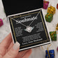 Soulmate Necklace Gift From Husband To My Badass Wife Valentines Days Anniversary Jewelry with Message Card and Gift Box. Gift for Wife. Necklace Gift Set for Wife Message Card and Necklace Love knot Thang