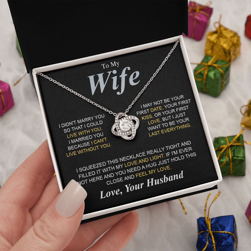 To My Beautiful Soulmate Necklace Gifts for Wife from Husband, Soulmate Valentine Gifts, Gift for Soulmate Message Card and Necklace Gift Box Gift Box Styles on Birthday, Wedding, Anniversary, Valentine Love knot Thang