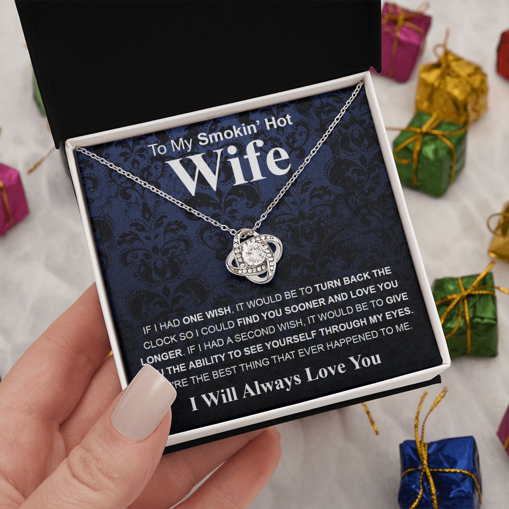 Gifts For Wife Birthday Gifts From Husband Necklace Valentines Day, Necklace for Future Soulmate, Wedding Valentine Jewelry for Wife Necklace Gifts from Husband - Soulmate Gift Necklace with Message Card and Gift Box Love knot Thang