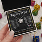 To My Future Wife Necklace My Last Everything, Promise Necklace For Her, Fiance Gifts For Her, Wedding Valentine Gifts For Future Wife With Message Card Box LED, Soulmate Necklace For Women, To My Wife Necklace Love knot Thang