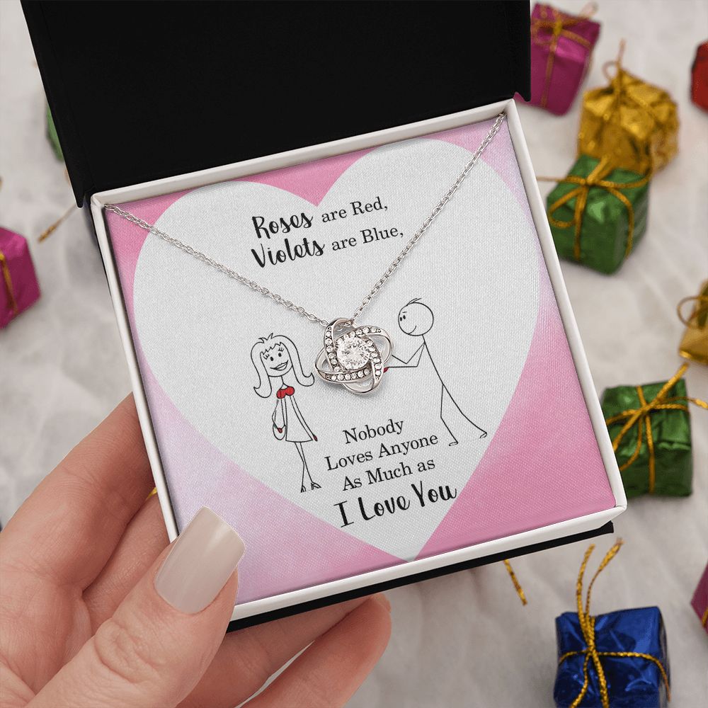 Couples Gifts Necklace To My Better Half Necklace Gifts For My Wife, Happy Anniversary My Love, Love Knot Meaningful Necklace Message Card and Gift Box Styles on Birthday, Christmas, Anniversary Love knot Thang