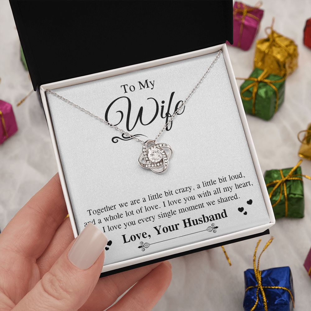 Valentine To My Soulmate Necklace Gifts for Wife from Husband, Soulmate Anniversary Gifts, Gift for Soulmate Necklace Message Card and Necklace Gift Box Gift Box Styles on Birthday, Wedding, Anniversary, Valentine Love knot Thang