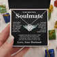 Soulmate Necklace Gift From Husband To My Badass Wife Pendant Valentines Day Anniversary Jewelry with Message Card and Gift Box. Gift for Wife. Necklace Gift Set for Wife Love knot Thang