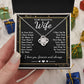 To My Beautiful Wife Necklace Gift, Soulmate for Wife Valentine Gifts from Husband, Wedding for Women, Soulmate Gifts, Message Card and Necklace Gifts Box Gift Box Styles on Birthday, Wedding, Anniversary, Valentine Love knot Thang