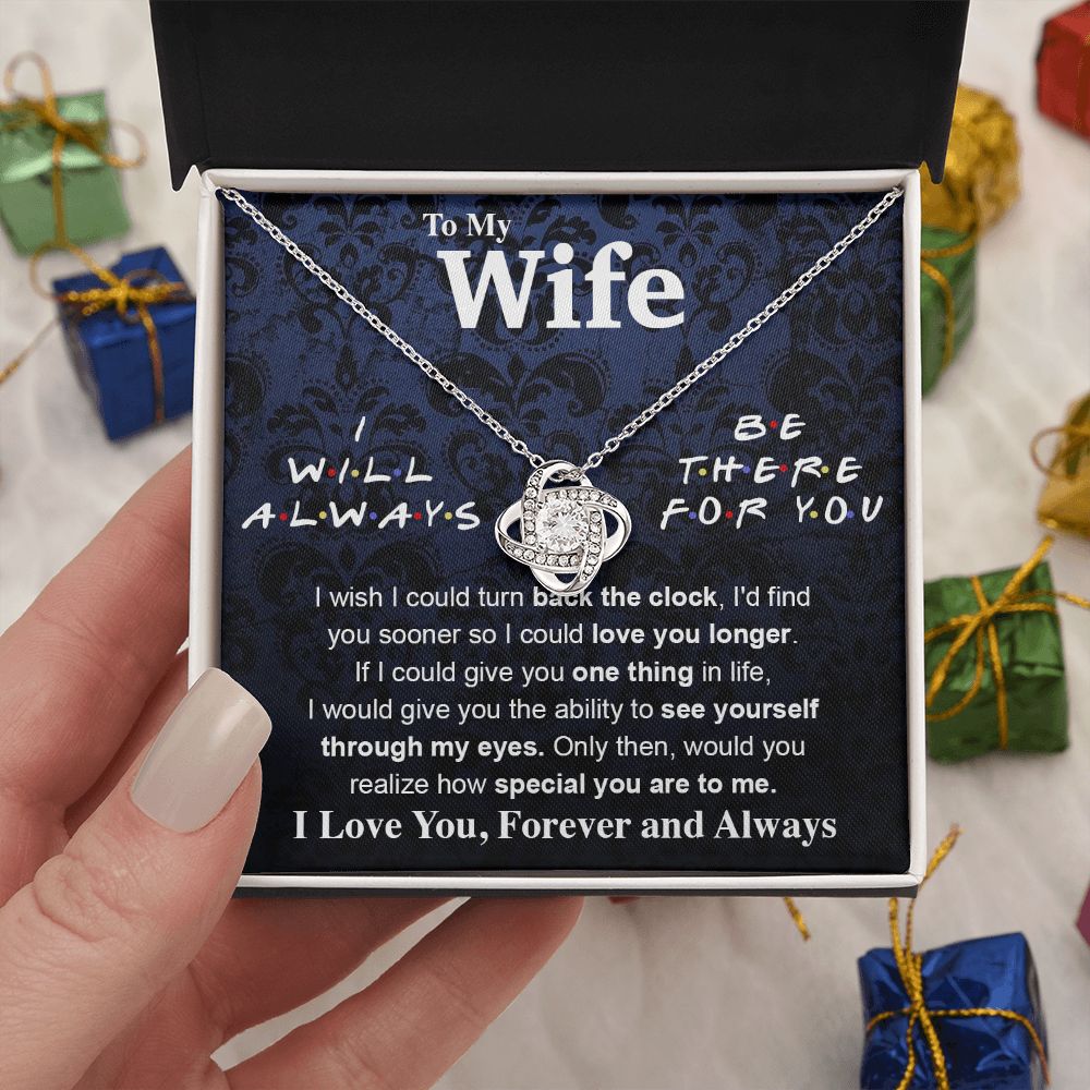 To My Wife Necklace To My Future Wife Necklace Gifts, Promise Necklace For Her, Fiance Gifts For Her, Valentine Necklace Gifts For Soulmate From Husband With Message Card Box LED, Soulmate Necklace For Women, To My Wife Necklace Love knot Thang
