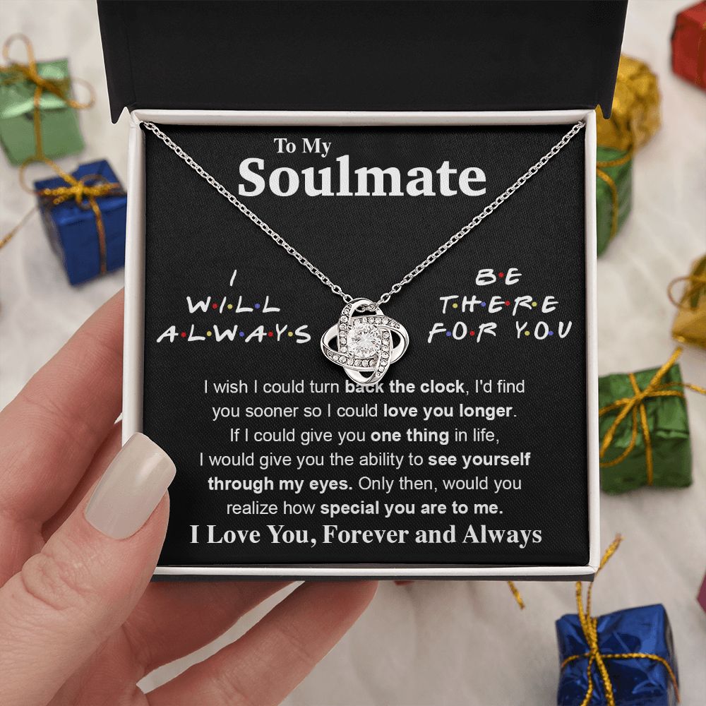 To My Soulmate Necklace To My Future Wife Necklace Gifts, Promise Necklace For Her, Fiance Gifts For Her, Valentine Gifts For Soulmate From Husband With Message Card Box LED, Soulmate Necklace For Women, To My Wife Necklace Love knot Thang