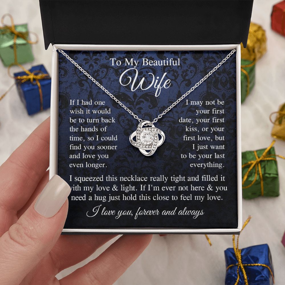 Wife Necklace Gift for Her, Soulmate Jewelry, Necklace for Future Soulmate, Valentine Anniversary Jewelry for Wife Necklace Gift from Husband - Soulmate Gift Necklace with Message Card and Gift Box Love knot Thang