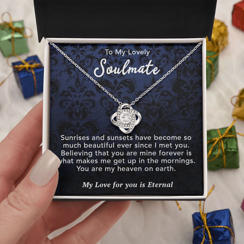 To My Lovely Wife Necklace Gift From Husband To My Badass Wife Pendant Wedding Jewelry with Message Card and Gift Box. Gift for Wife. Necklace Gift Set for Wife Necklace Gifts Box Gift Box Styles Love knot Thang