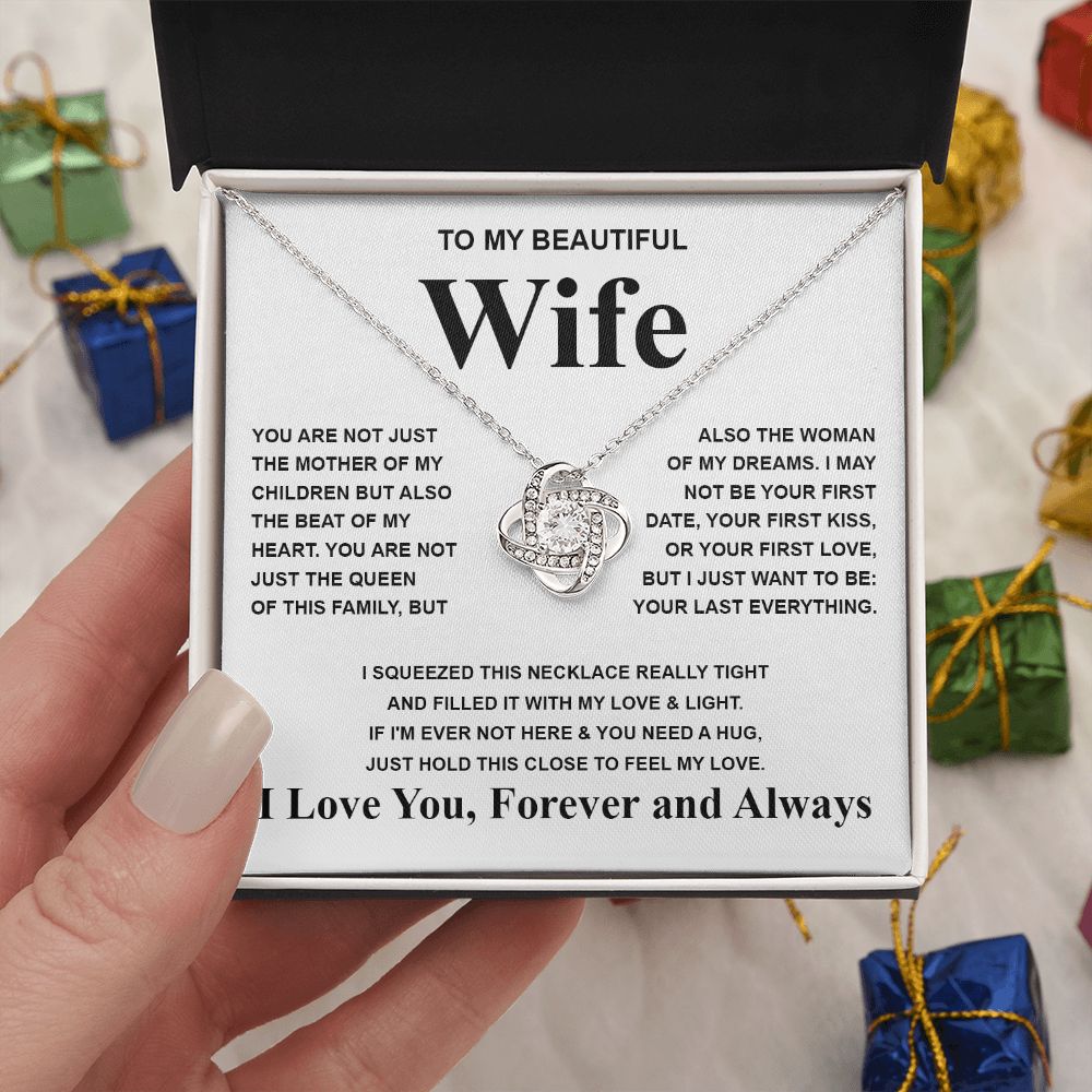 Gifts For Wife Birthday Gifts From Husband Necklace Valentines Days, Necklace for Future Soulmate, Valentine Necklace Jewelry for Wife Necklace Gifts from Husband - Soulmate Gift Necklace with Message Card and Gift Box Love knot Thang