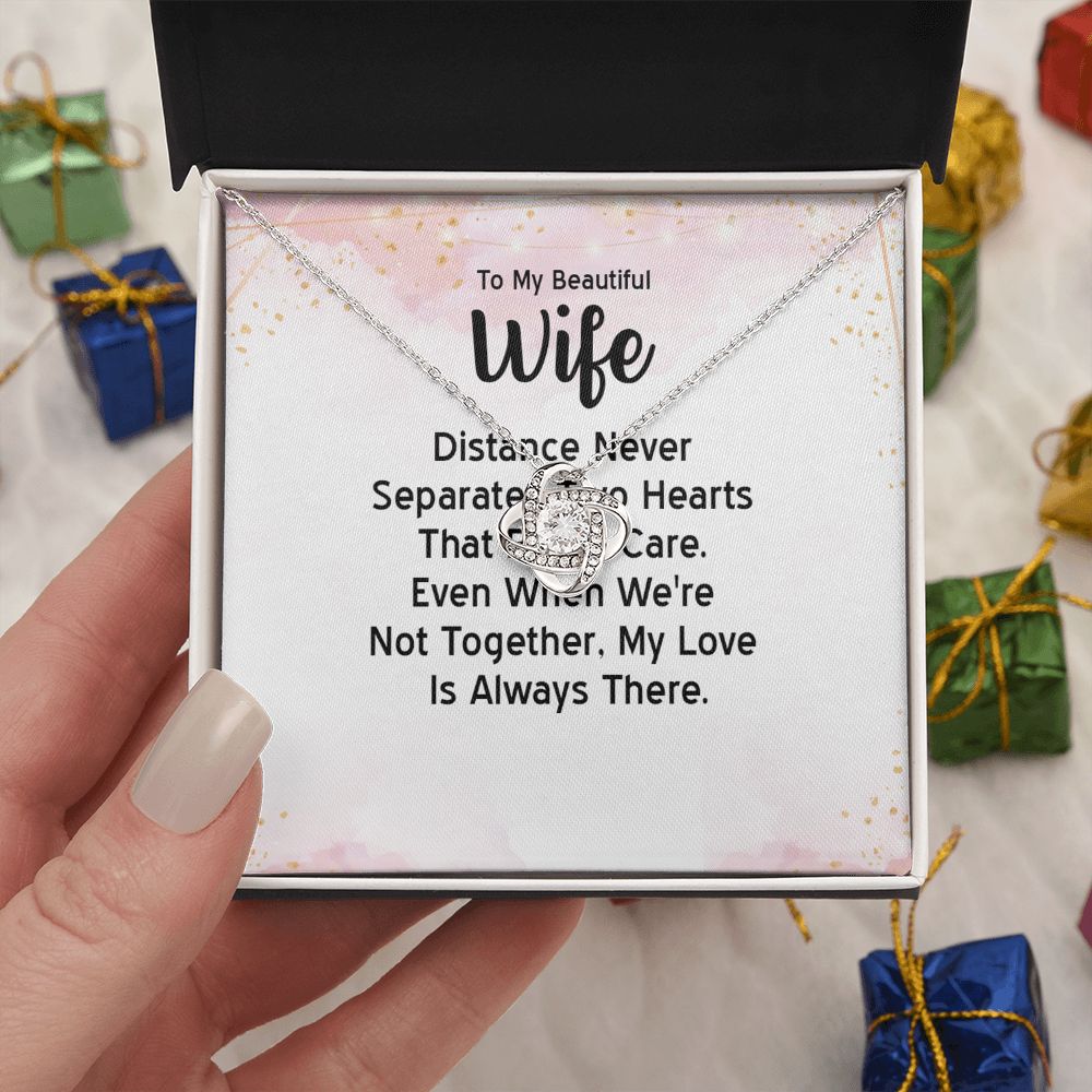 Couples Gifts, Beautiful Wife Necklace Gifts From Husband, Wedding Anniversary Jewelry For Wife From Husband, Wife Birthday From Husband, To My Unbiological Sister Message Card and Gift Box styles On Birthday, Christmas, Anniversary  Love knot Thang