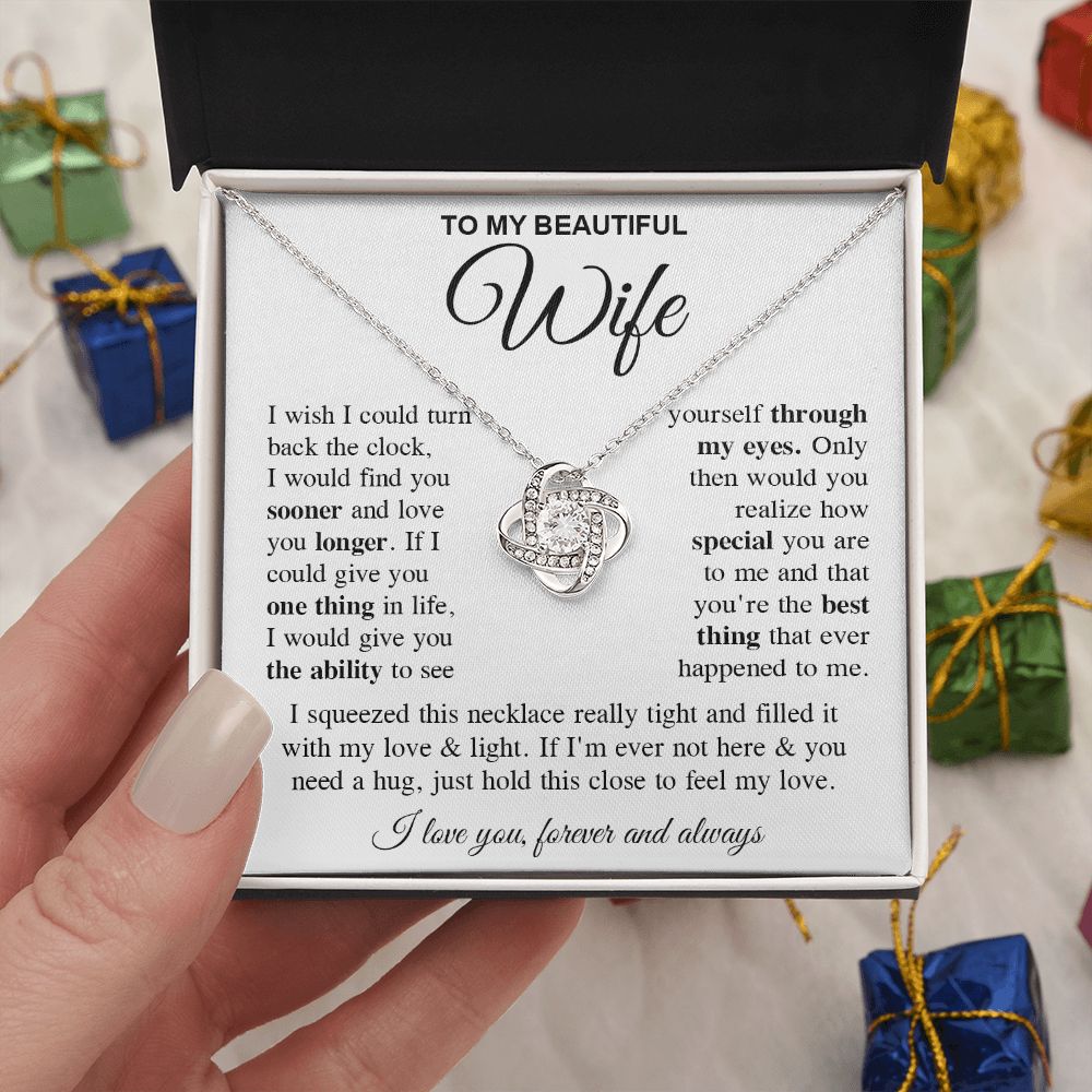 To My Soulmate Necklace Gift for Her, Soulmate Gifts From Husband, Necklaces For Wife From Husband To My Soulmate Necklace Message Card and Necklace Gift Box Gift Box Styles on Birthday, Wedding, Anniversary, Valentine Love knot Thang