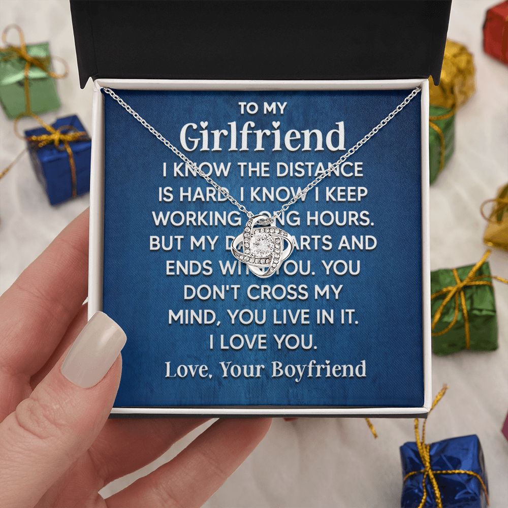 Couples Gifts Soulmate Necklace Gifts From Husband, Wedding Anniversary Jewelry For Wife From Husband, Wife Birthday Gifts From Husband, To My Unbiological Sister Message Card and Gift Box styles On Birthday, Christmas, Anniversary  Love knot Thang