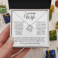 to My Future Wife Necklace Future Wife Gifts, Promise Necklace For Her, Fiance Gifts For Her, Wedding Birthday Gifts For Future Wife With Message Card Box LED, Soulmate Necklace For Women, To My Wife Necklace Love knot Thang