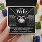 Couples Gifts Necklace To My Wife Necklace Birthday Christmas Jewelry Romantic Gifts For My Wife Pendant Jewelry with Message Card and Box Necklaces for Women Valentines Day Happy Anniversary Wedding Present Love knot Thang