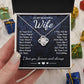 To My Beautiful Wife Necklace Gift, Soulmate for Wife Birthday Gifts from Husband, Wedding for Women, Soulmate Gifts, Message Card and Necklace Gifts Box Gift Box Styles on Birthday, Wedding, Anniversary, Valentine Love knot Thang