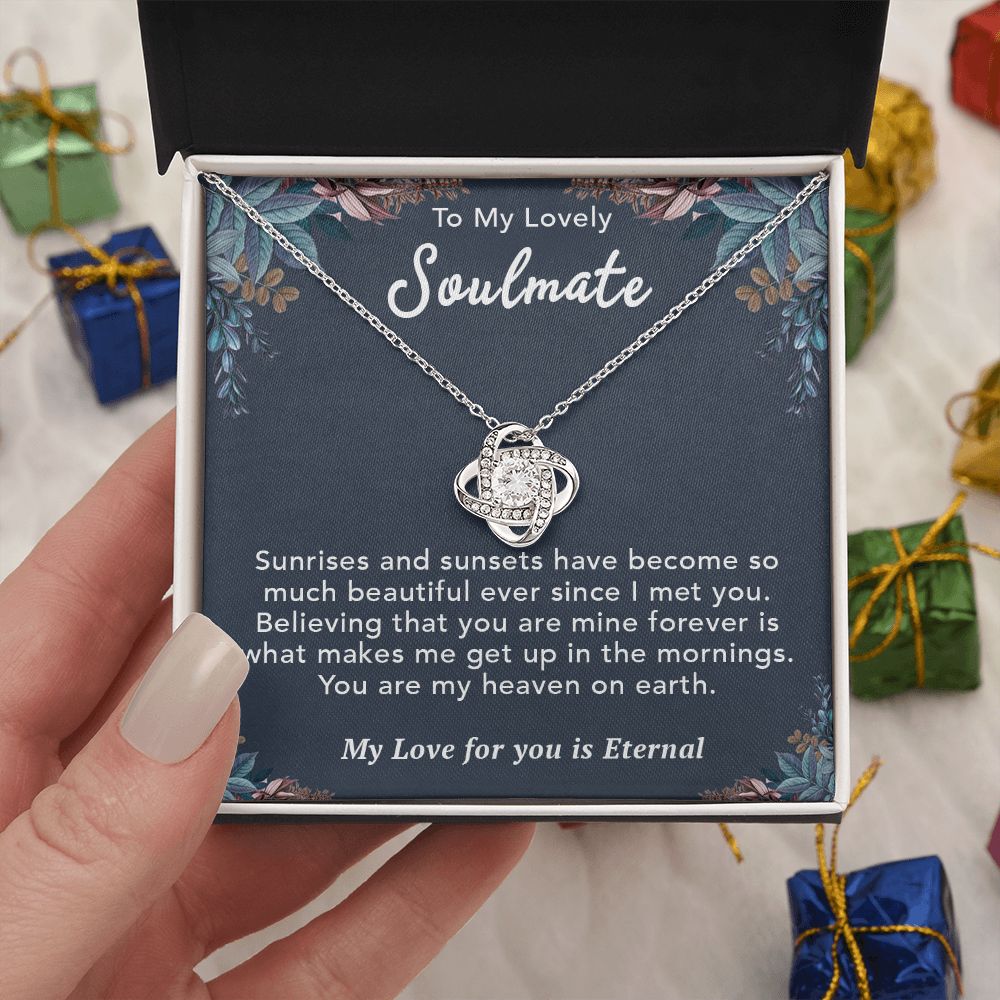 To My Lovely Wife Necklace Gift From Husband To My Badass Wife Pendant Birthday Jewelry with Message Card and Gift Box. Gift for Wife. Necklace Gift Set for Wife Necklace Gifts Box Gift Box Styles Love knot Thang